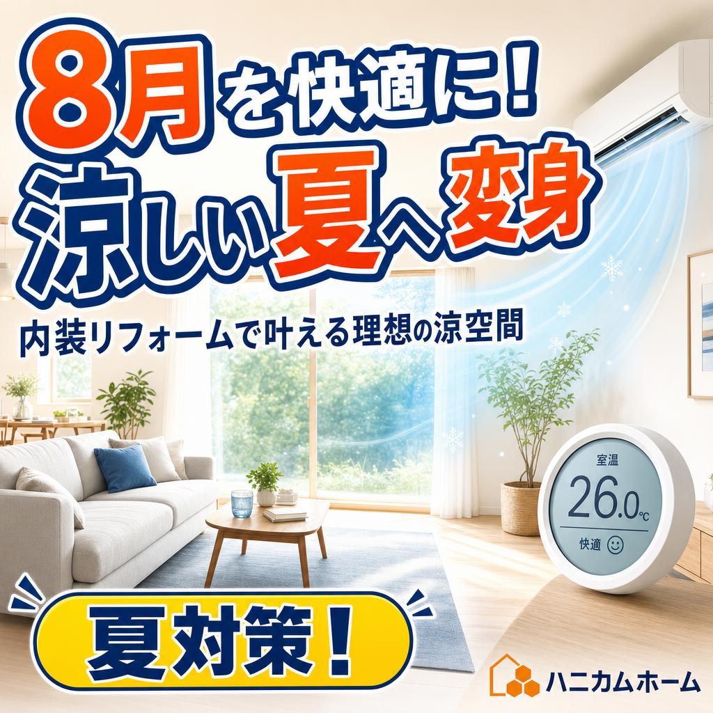 8月に快適空間へ変身！内装リフォームで叶える涼しい夏の過ごし方とおすすめ素材